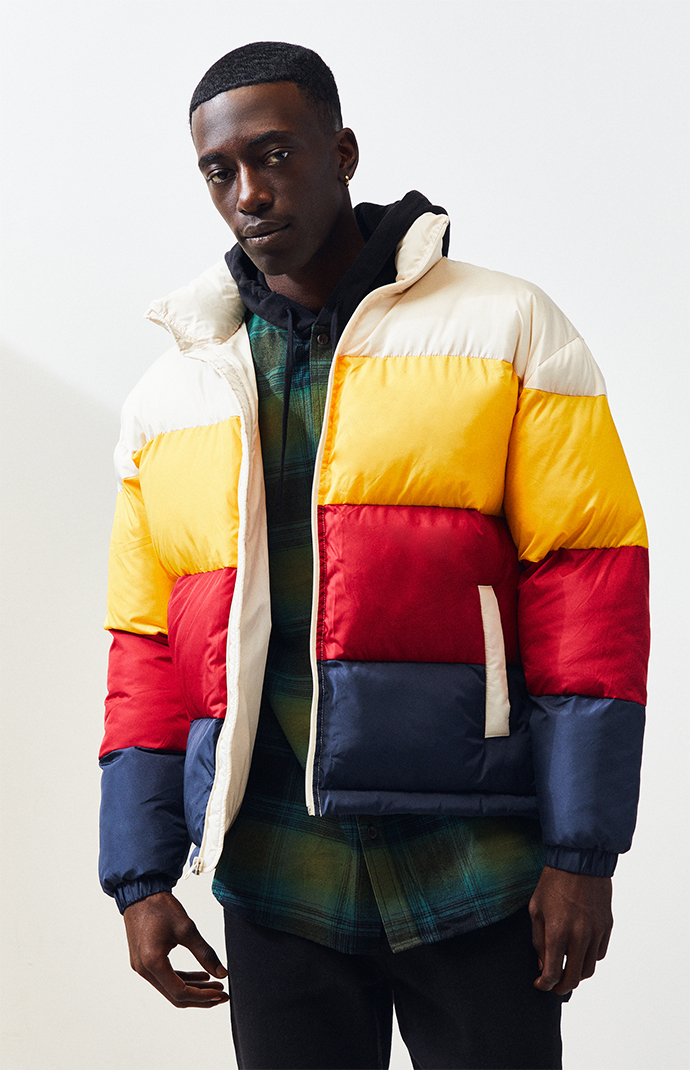 Colored puffer jacket clearance
