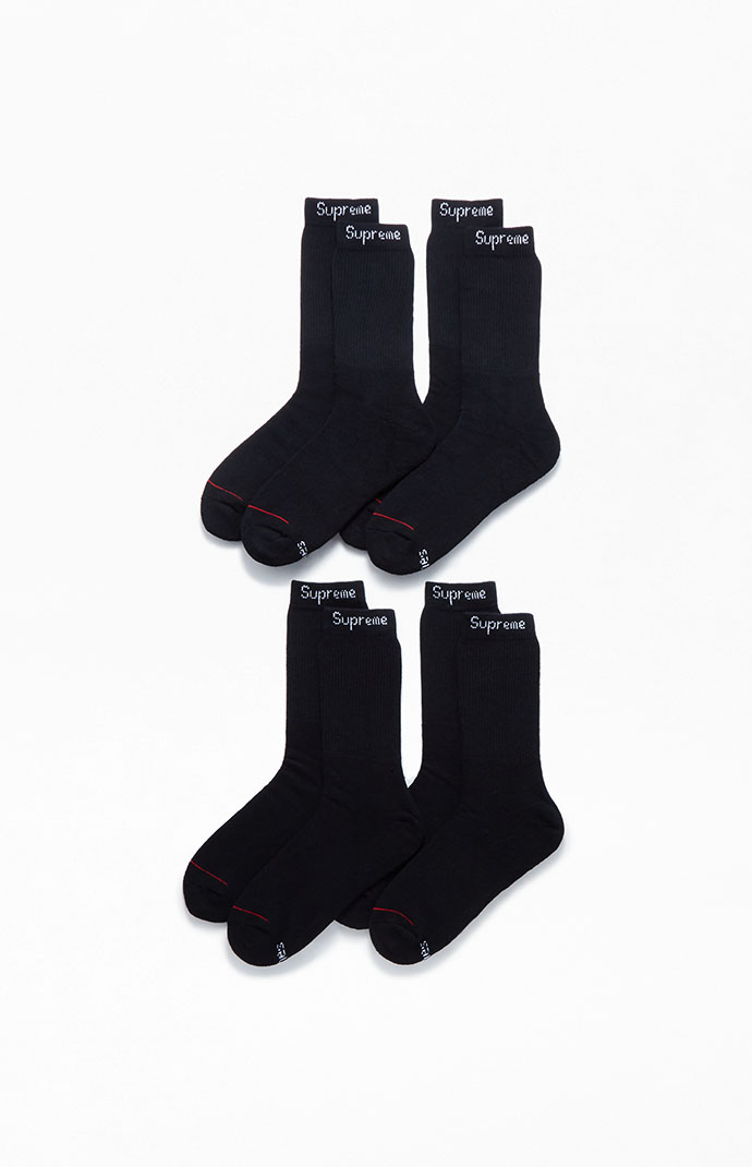 Supreme Hanes Socks Black 1 Pair Luxury Designer Socks Jordan Retro Yeezy  New