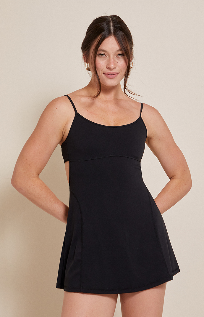 【Rest&Recreation】24HS★COLLAR ZIP UP DRESS (S,M) Livingston Midnight Overlay Mini Dress