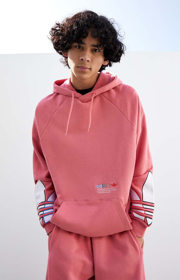 adidas pink trefoil hoodie