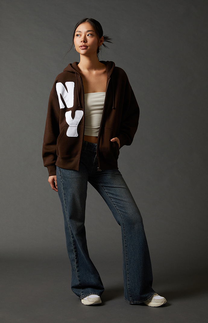 Pacsun Big NY Zip Up Oversized Hoodie | Pacsun
