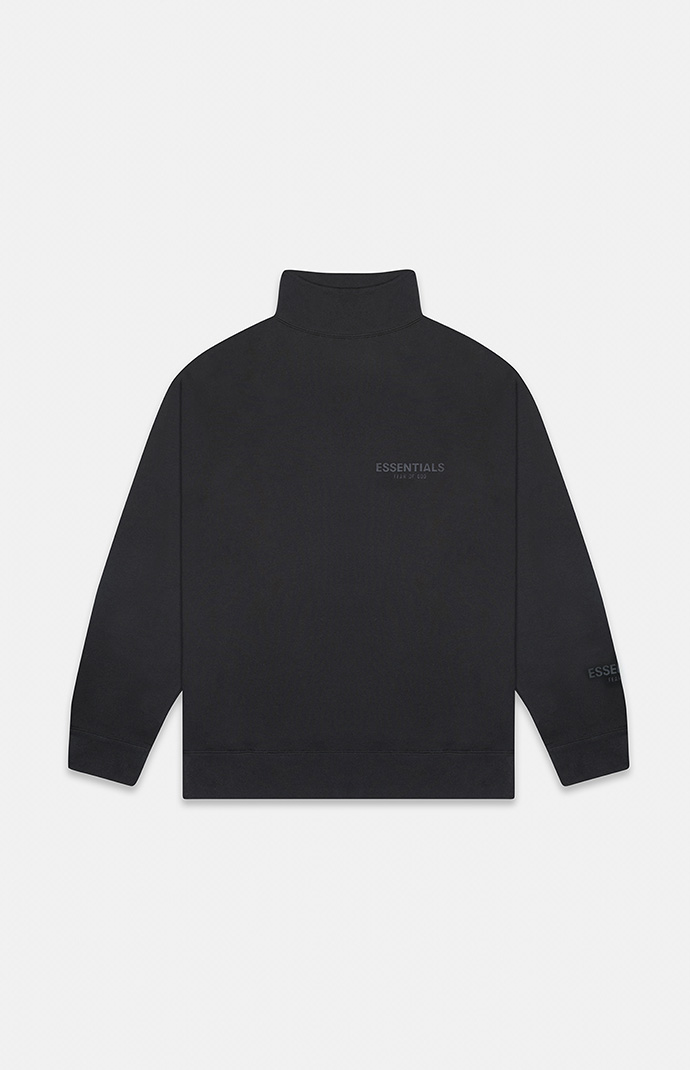 トップス ESSENTIALS Fear Of God MOCK NECK SWEAT Black Mock Neck Sweatshirt