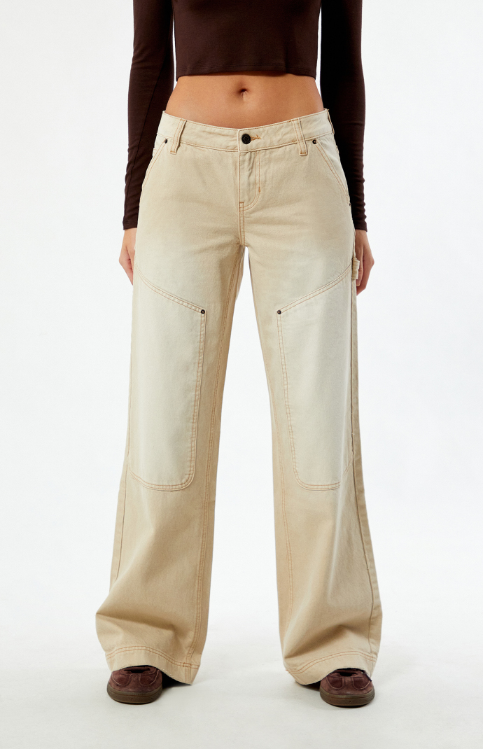 Pacsun Beige Low Rise Baggy Carpenter Jeans | PacSun Pacsun Beige Low Rise Baggy Carpenter Jeans | PacSun