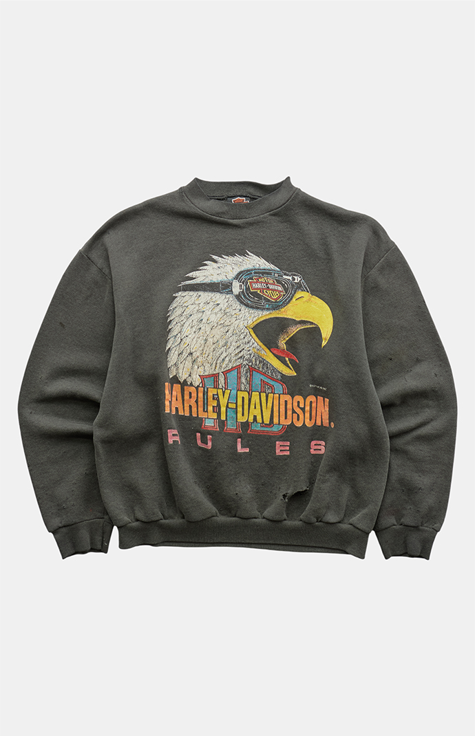 PS VINTAGE '90s Harley Davidson Charcoal Crew Neck Sweatshirt | Pacsun