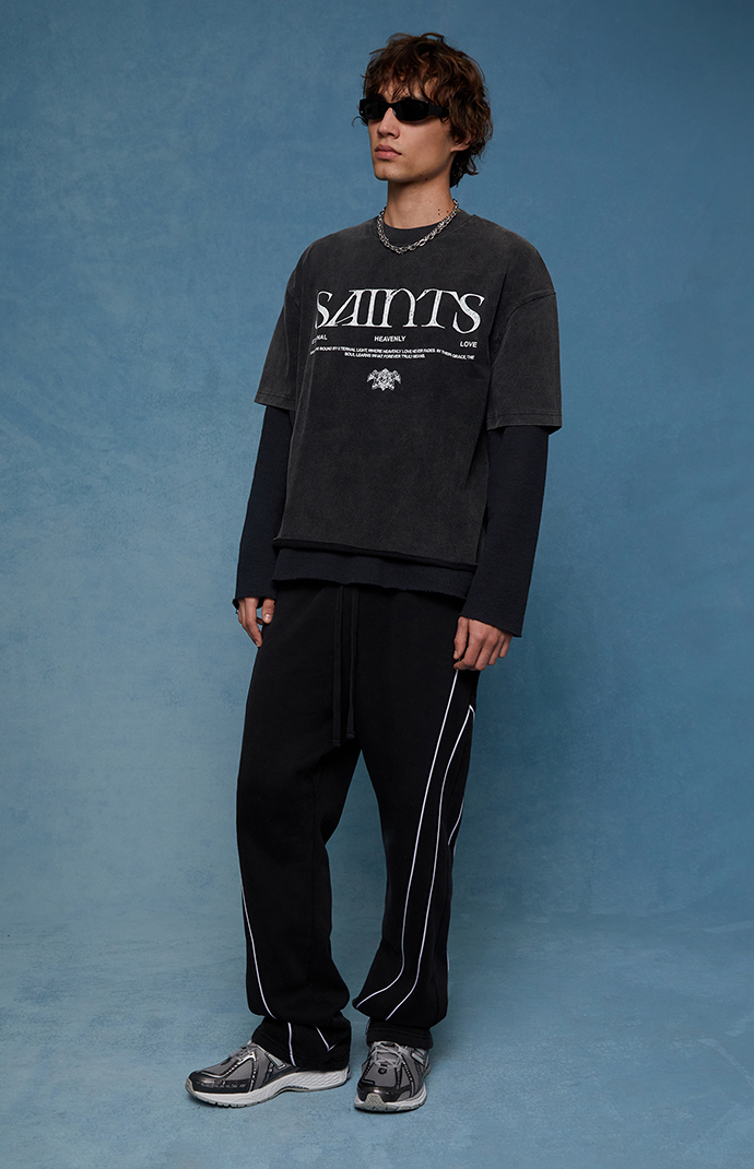 Pacsun Black Piping Track Sweatpants | Pacsun
