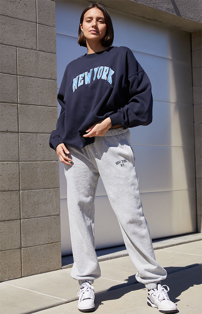 John Galt Light Gray New York Rosa Sweatpants PacSun
