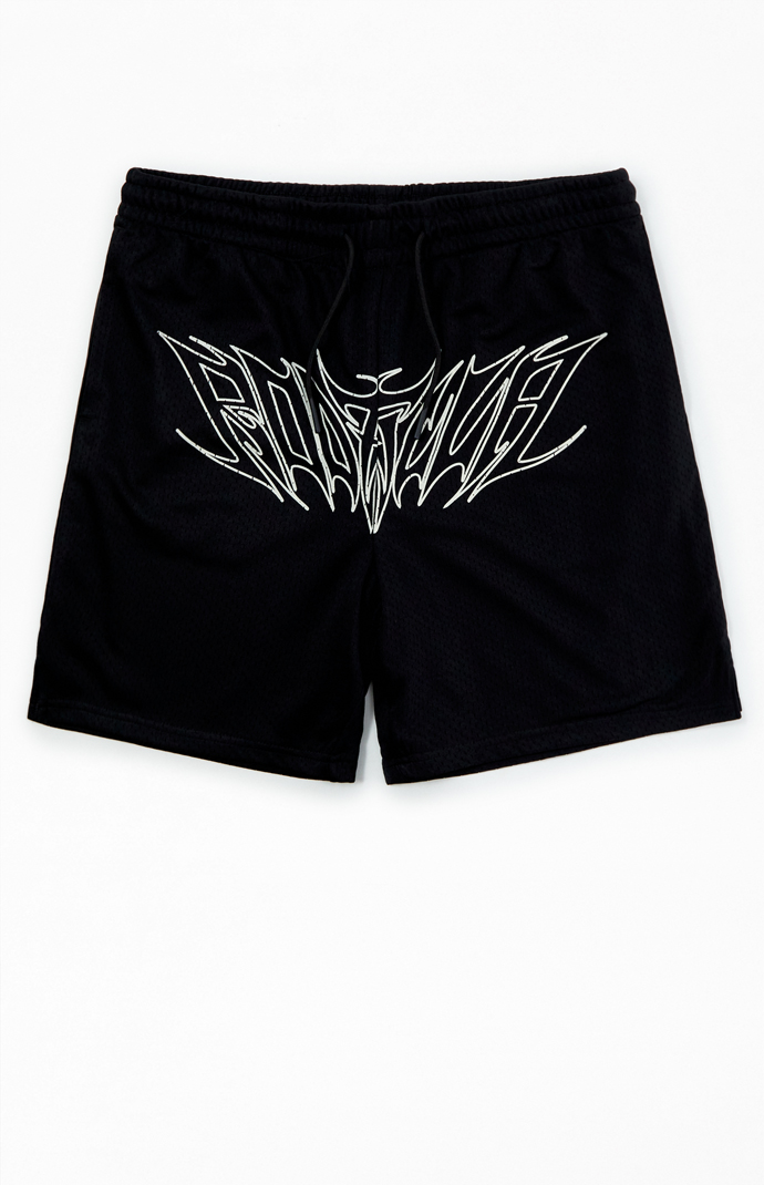 ★codegraphy★ SUNSHINE PARADISE Mesh Shorts Black CBDUUTT00 RODMAN BRAND Star Script Mesh Shorts | PacSun