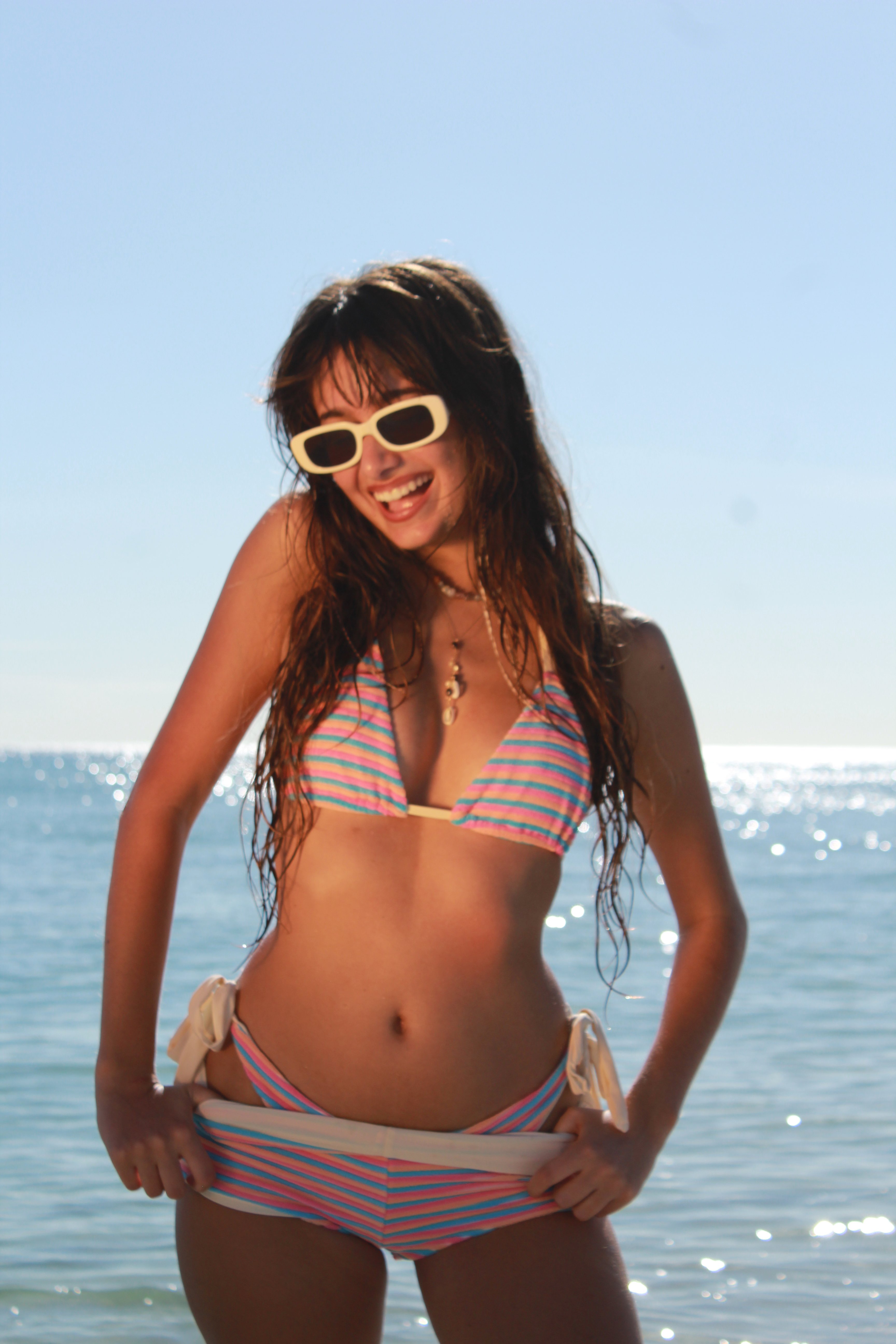 Zuco Swim Striped Polly Triangle Bikini Top | Pacsun