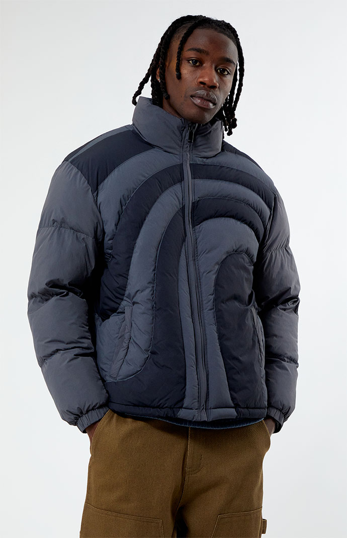 Orange black puffer jacket sales