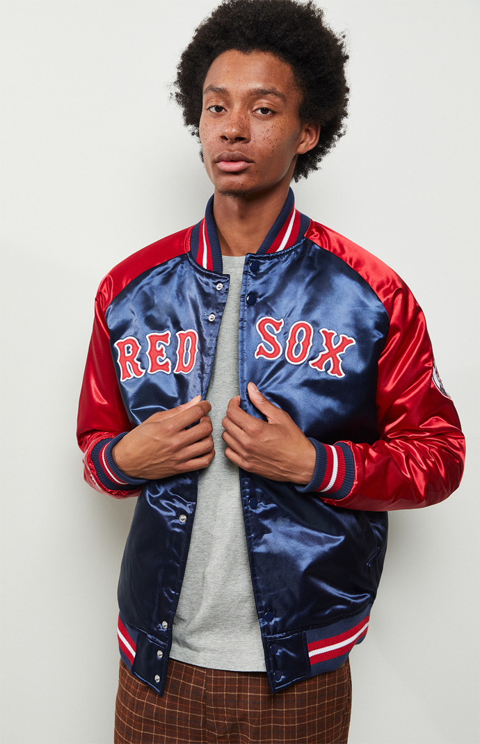 mitchell and ness red sox jacket