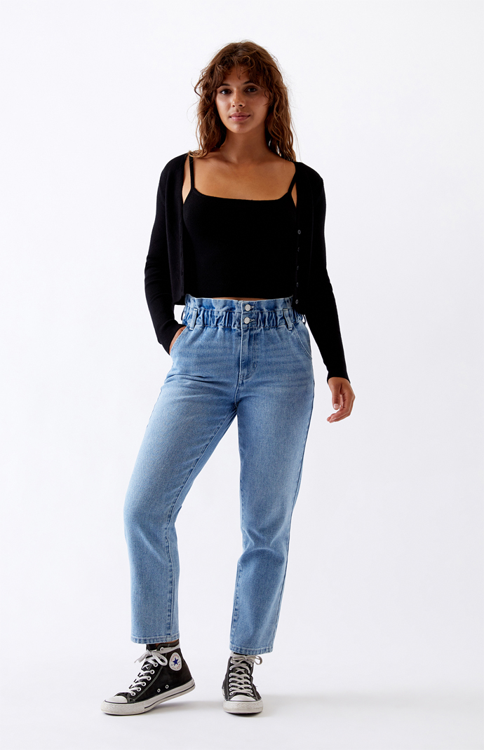 Paper bag mom jeans discount