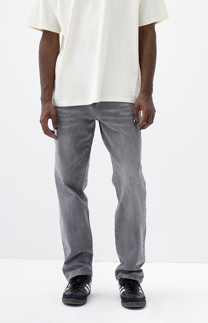 【oan】Gray washing denim pants Washed Grey Dipped Back Waistband Boyfriend Jeans | Denim