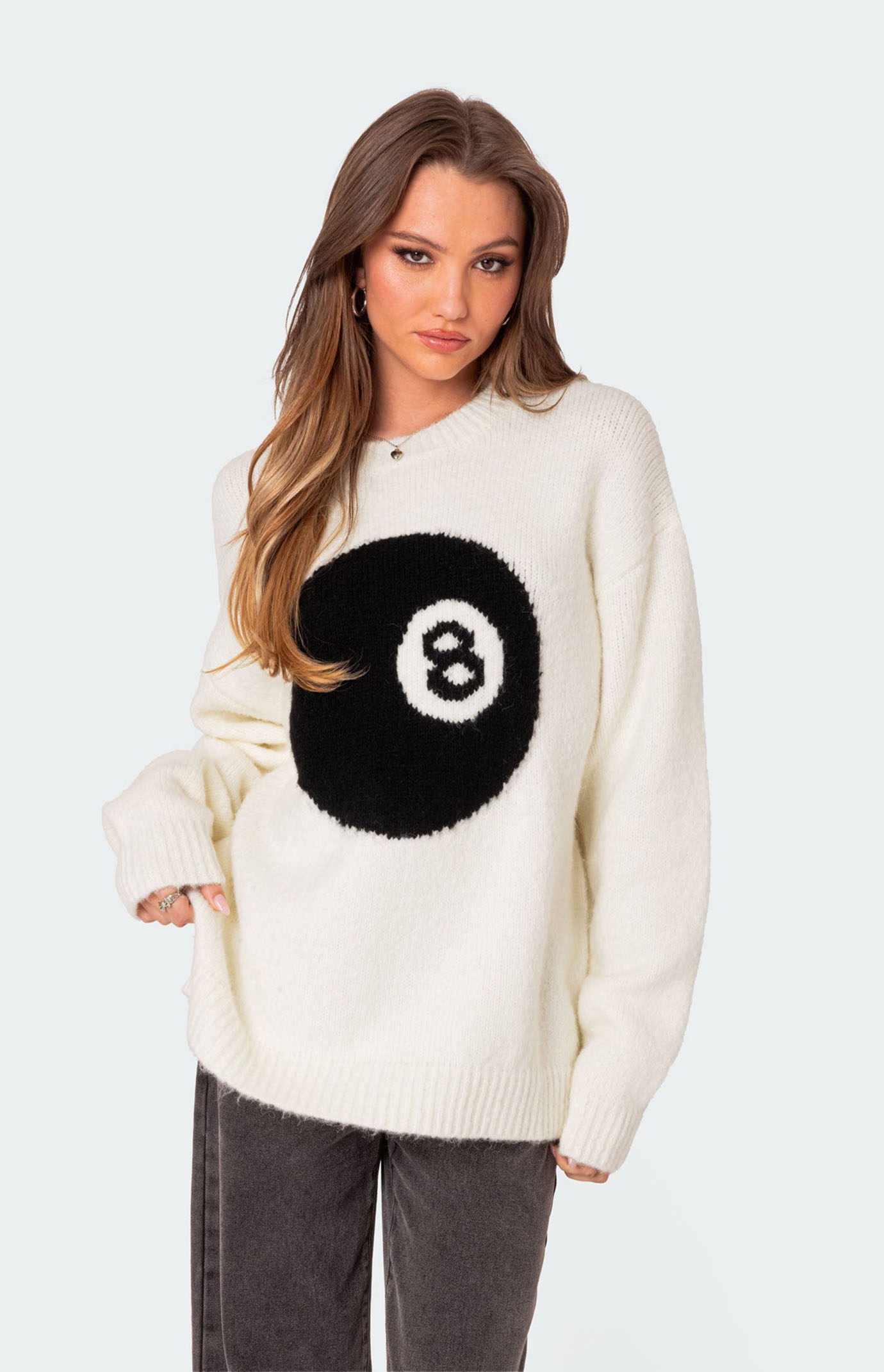 TODAYFUL - sun　LEINWANDE egg knit tops Cropped Oversized Sweater - Aperto Turtle Sweater in Beige