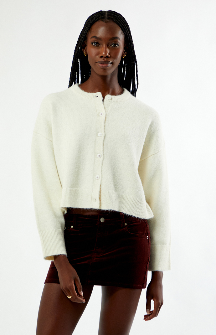 Rhythm Cream Estelle Fluffy Cardigan | Pacsun
