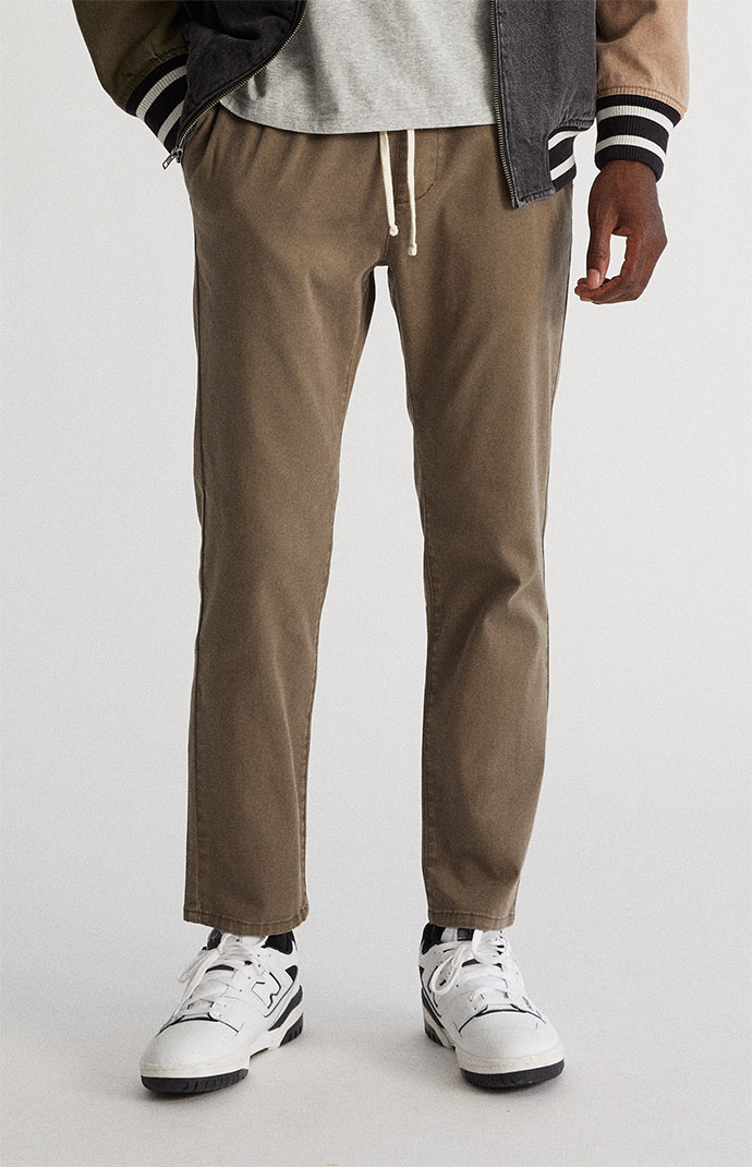 PacSun Brown Cotton Twill Trouser Pants 