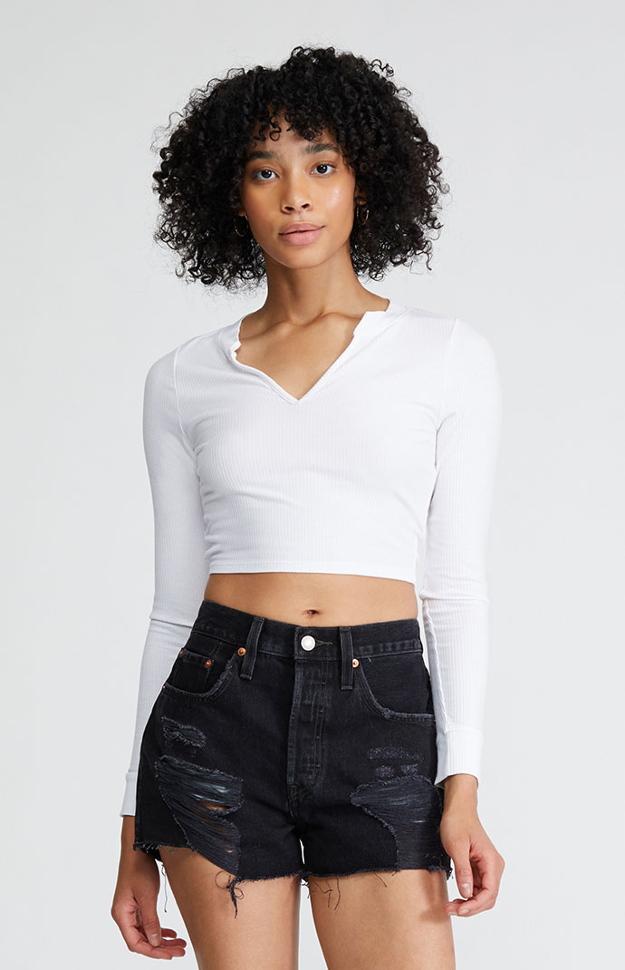 Levi's 501 Black Ripped Denim Shorts | PacSun