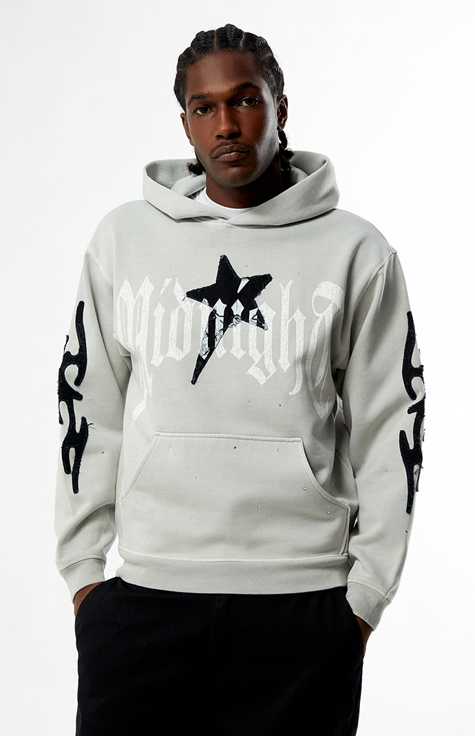 Pacsun Midnight Raw Applique Rhinestone Hoodie | Pacsun