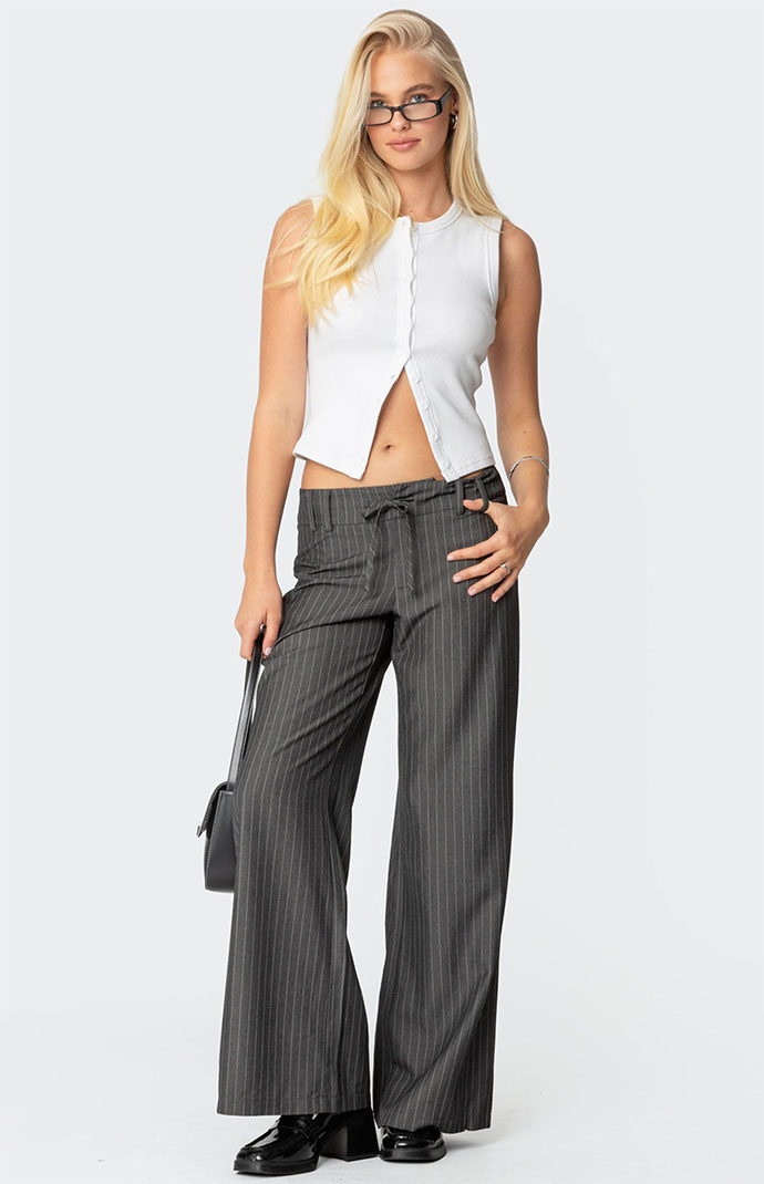 スラックス Pleddy Stripe Back Banding Wide Slacks (2color) 61CLeLoQogL._UY350_.jpg