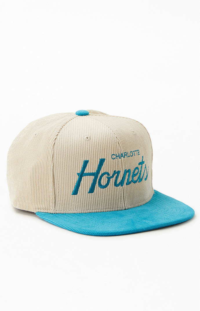 Mitchell and Ness Adult Charlotte Hornets Script 2Tone Adjustable Snapback  Hat