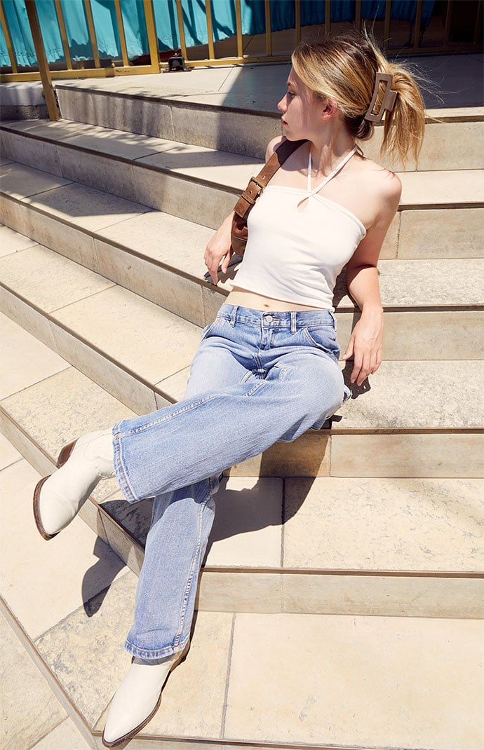 White halter top top outfit