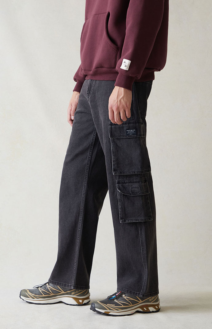 PacSun Black Baggy Cargo Jeans PacSun