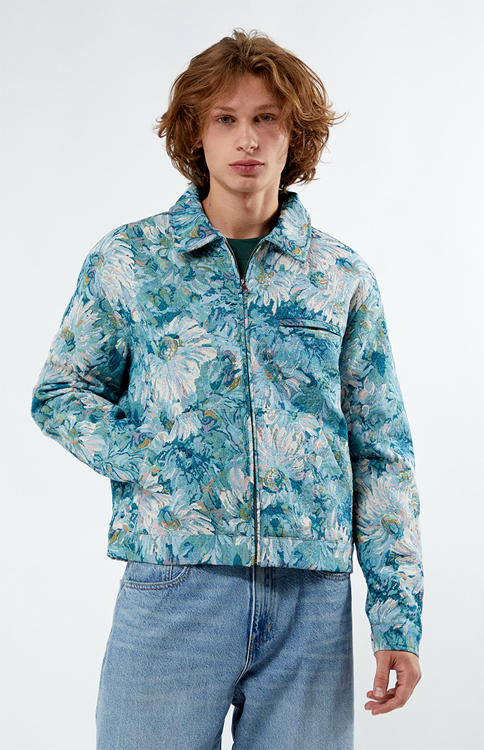 Pacsun Blue Daisies Jacquard Jacket | Pacsun