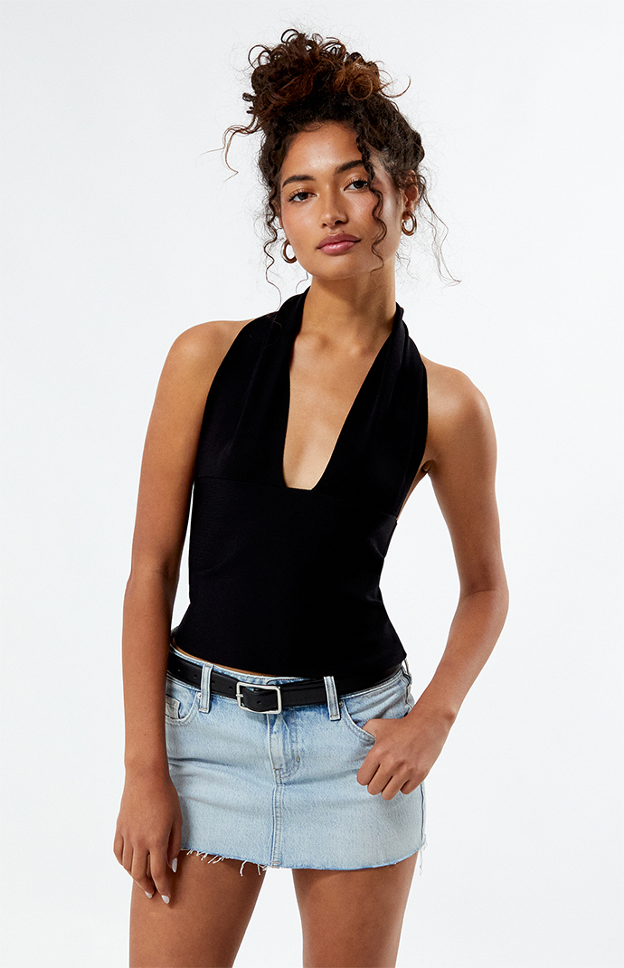 売れ筋商品|||ウィ ウォー ワット カットソー トップス レディース Women's Knit Halter Top Black 0740603330016NEW_00_001.jpg