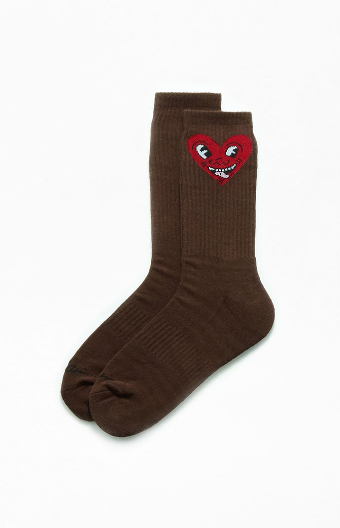 Keith Haring Heart Crew Socks PacSun