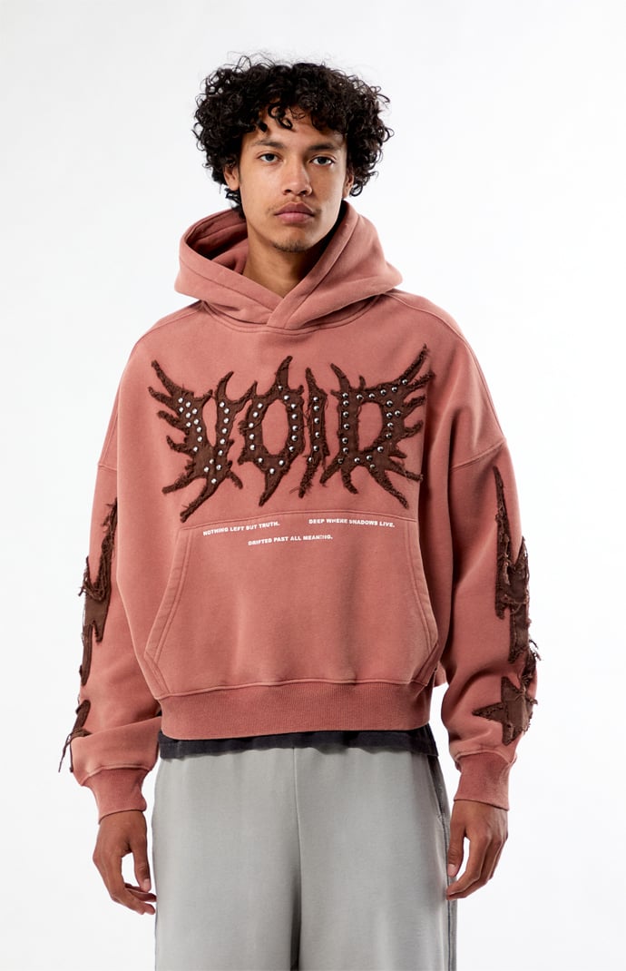 Pacsun Void Raw Applique Cropped Hoodie | Pacsun