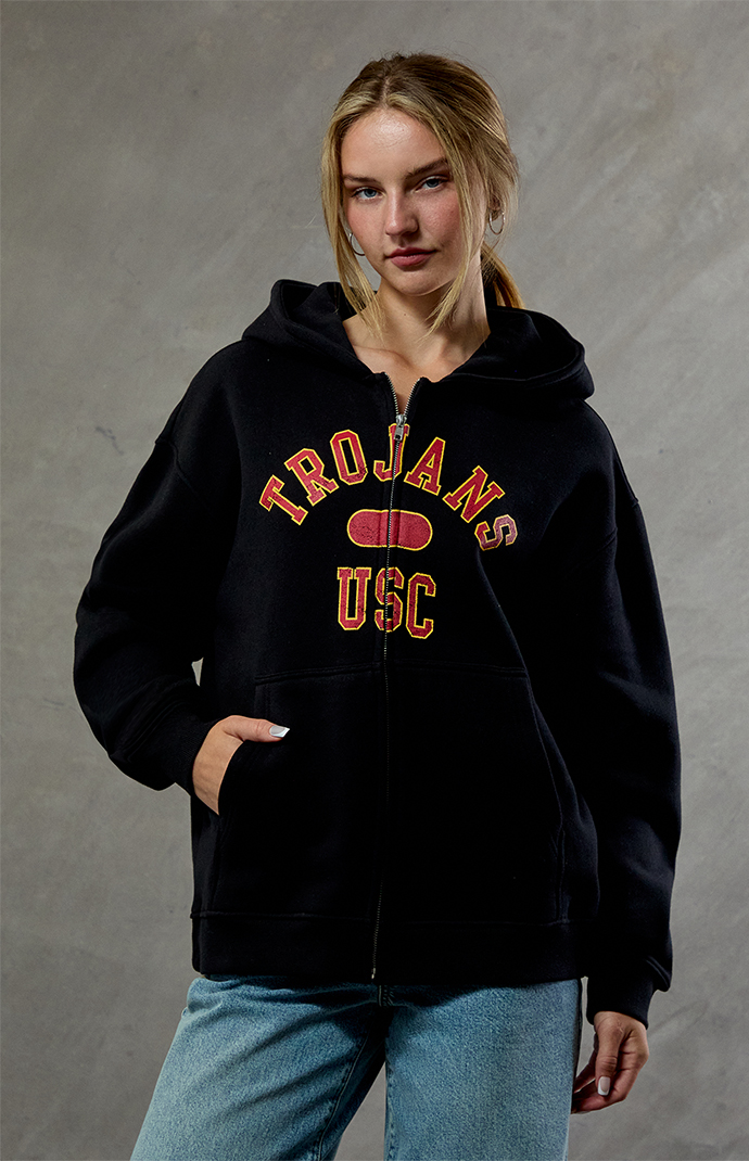 WILD COLLECTIVE USC Trojans Embroidered Zip Up Hoodie | Pacsun