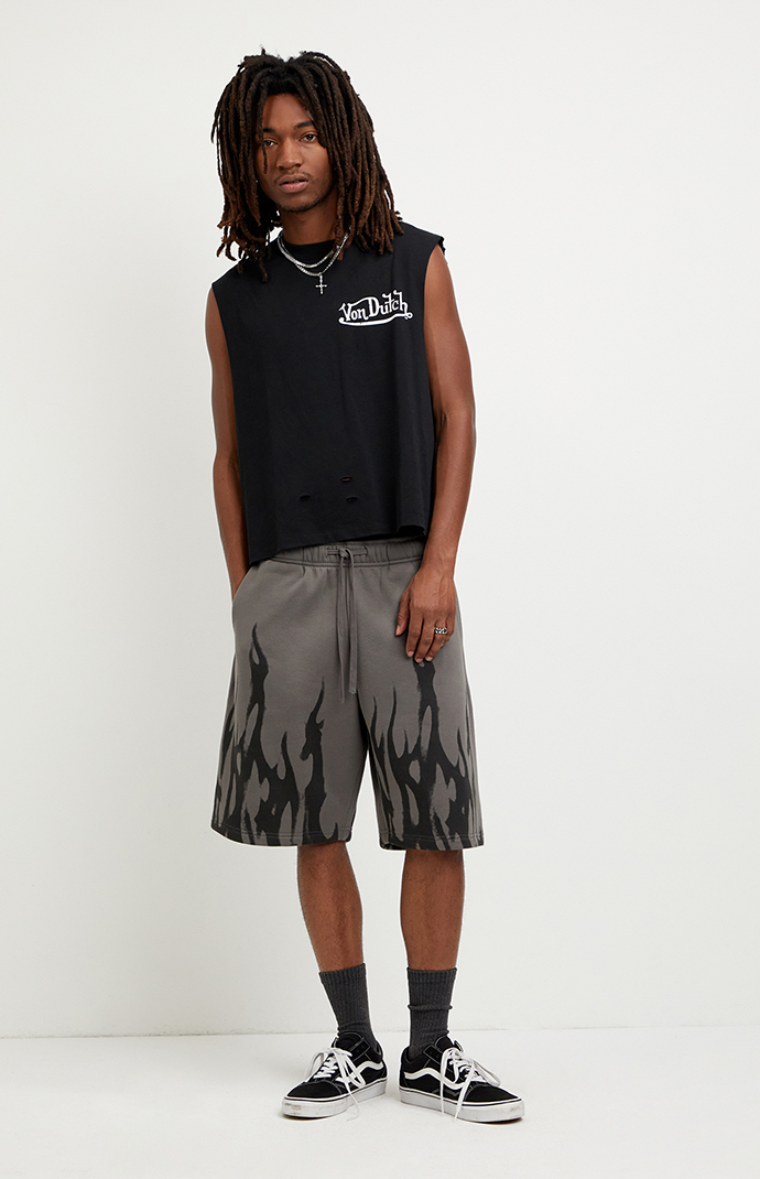 Pacsun Flame Fleece Baggy Sweat Shorts | Pacsun