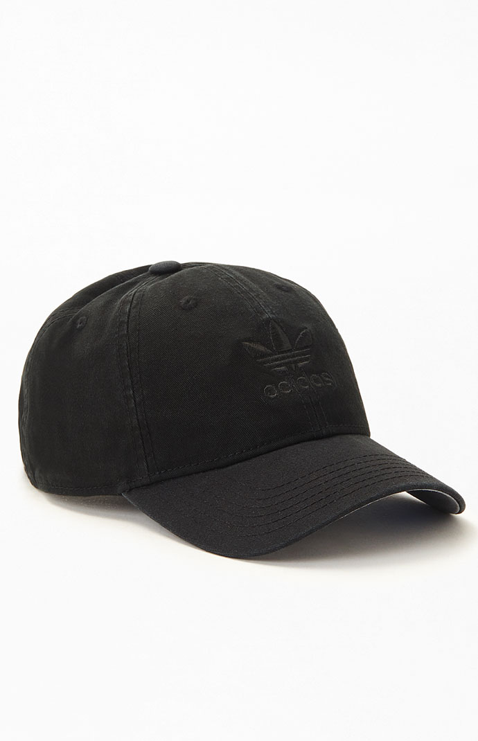 adidas Black Relaxed Strapback Hat | PacSun