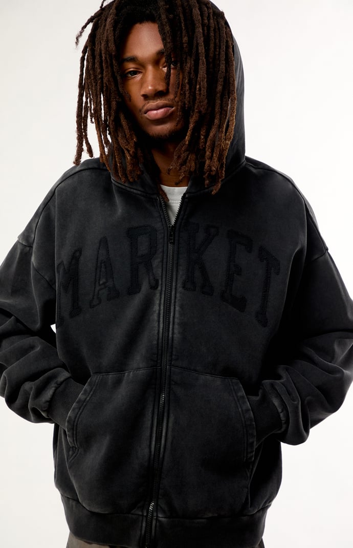 Market Watercolor Teddy Zip Up Hoodie | Pacsun