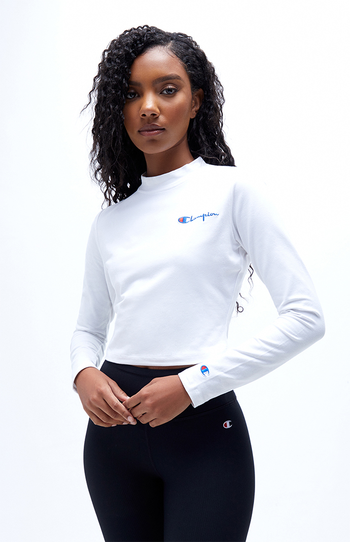 Champion long sleeve crop top discount