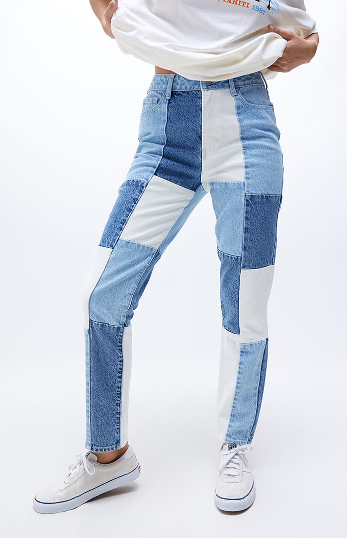Pacsun patch shop blue mom jeans