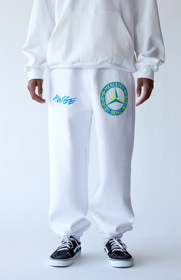 AWGE x Mercedes Benz White Sweatpants | PacSun