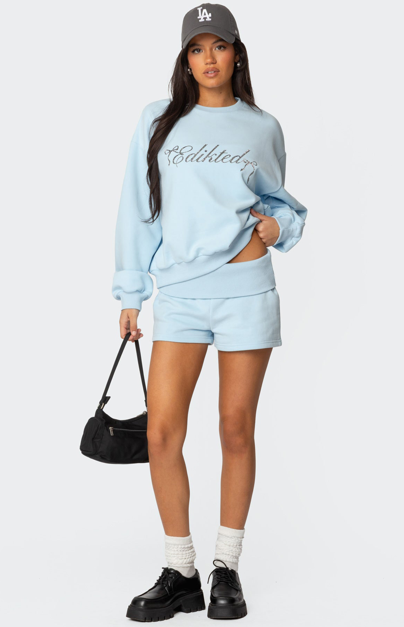 Edikted Super Edikted Fold Over Sweat Shorts | PacSun