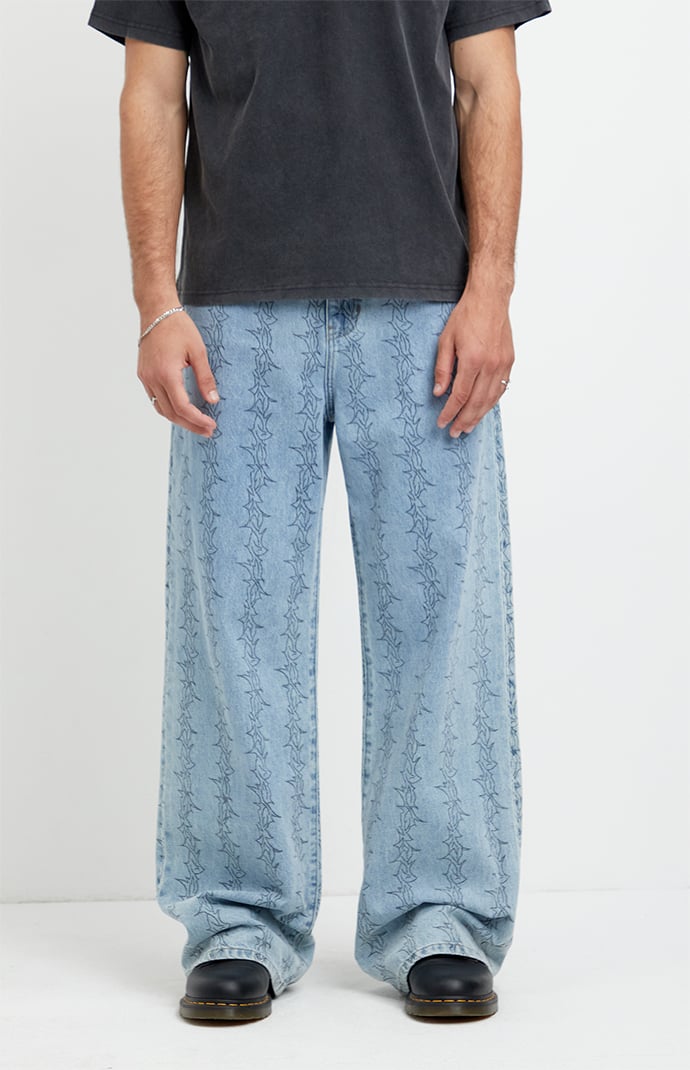 Pacsun Blake Extreme Baggy Jeans Graphic Light Blue | Pacsun
