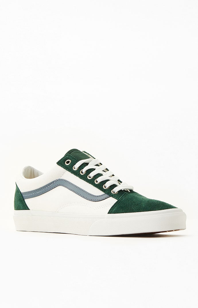 Vans White Green Old Skool Shoes PacSun