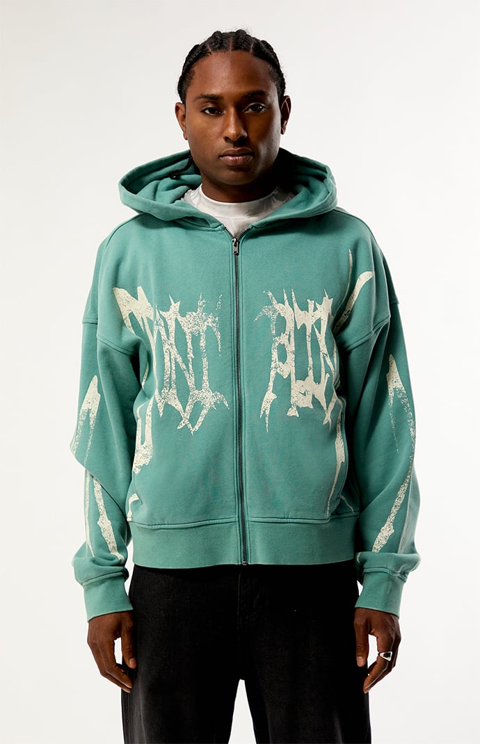 Pacsun Green Don't Blink You'll Miss It Full Zip Hoodie | Pacsun