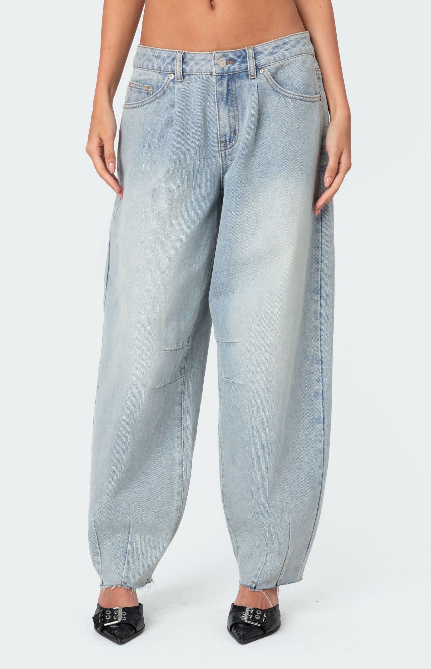 【KOOLOSET】[Plan] Side Tuck Balloon Denim (Teenwashing) 企画] Side Tuck Balloon Denim (Teenwashing) - kooloset