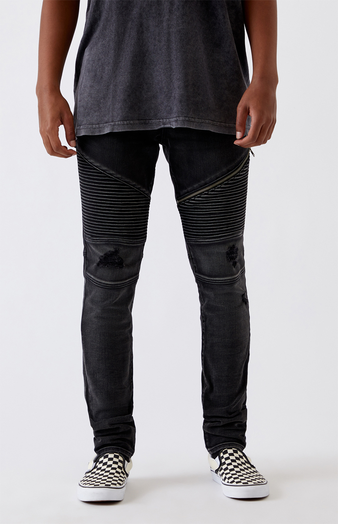 PacSun Black Biker Skinny Jeans PacSun