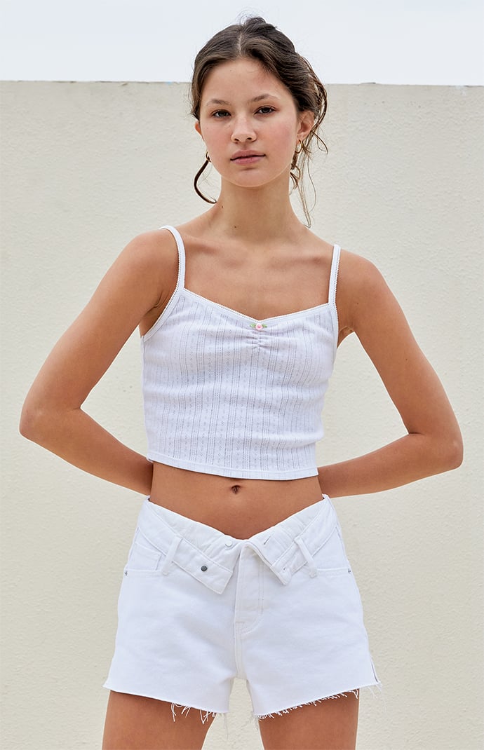 Pacsun Women s Fold Over High Waisted Denim Shorts