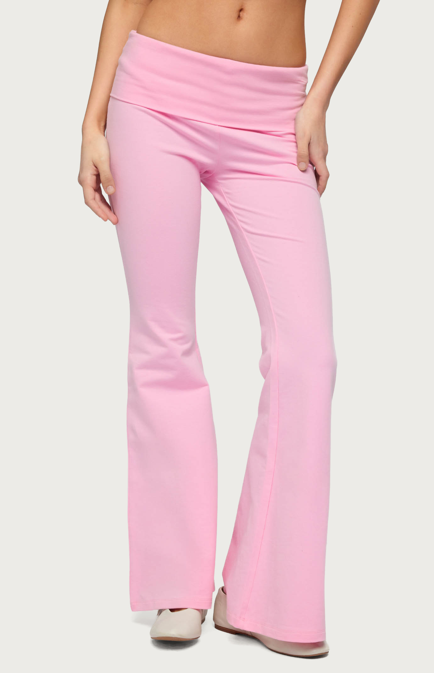 Edikted Petite Naomi Foldover Flared Leggings | Pacsun