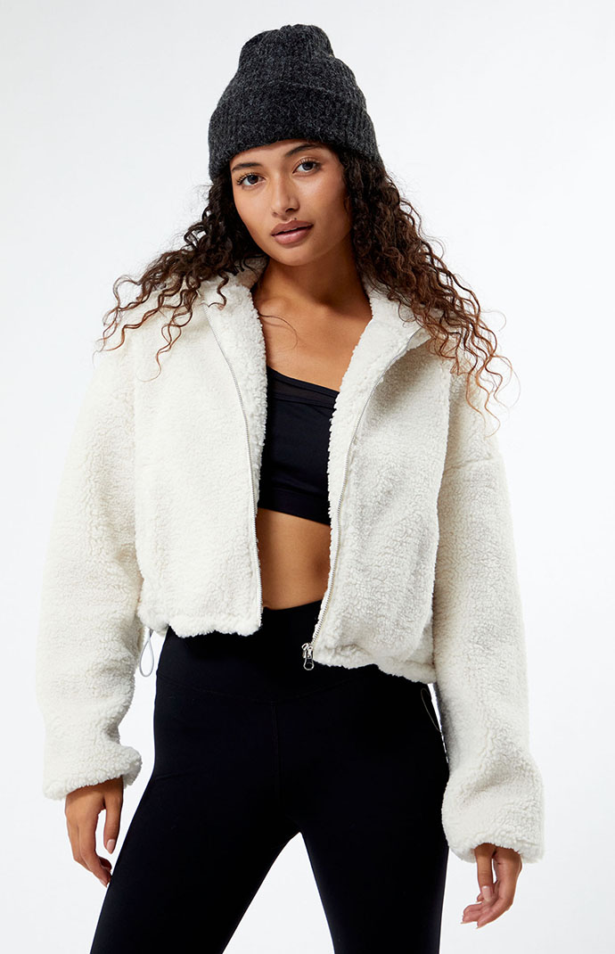 Pacsun Sherpa Zip Cropped Jacket | Pacsun