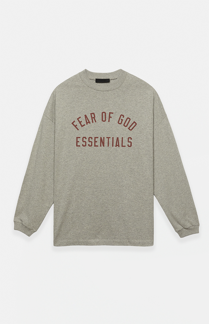 【FOG Essentials】Dark Heather Oatmeal Long Sleeve T-Shirt Fear of God Essentials Dark Heather Oatmeal Long Sleeve T