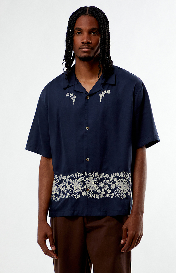 Pacsun Navy Remi Oversized Resort Camp Shirt | Pacsun