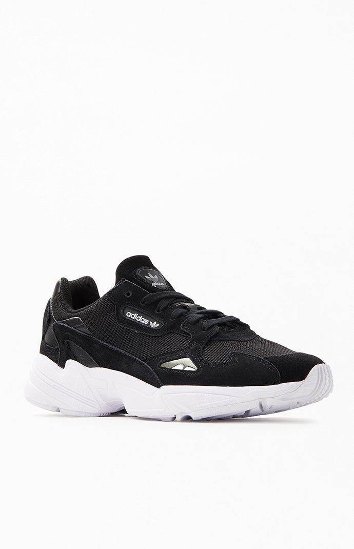 adidas black and white falcon shoes