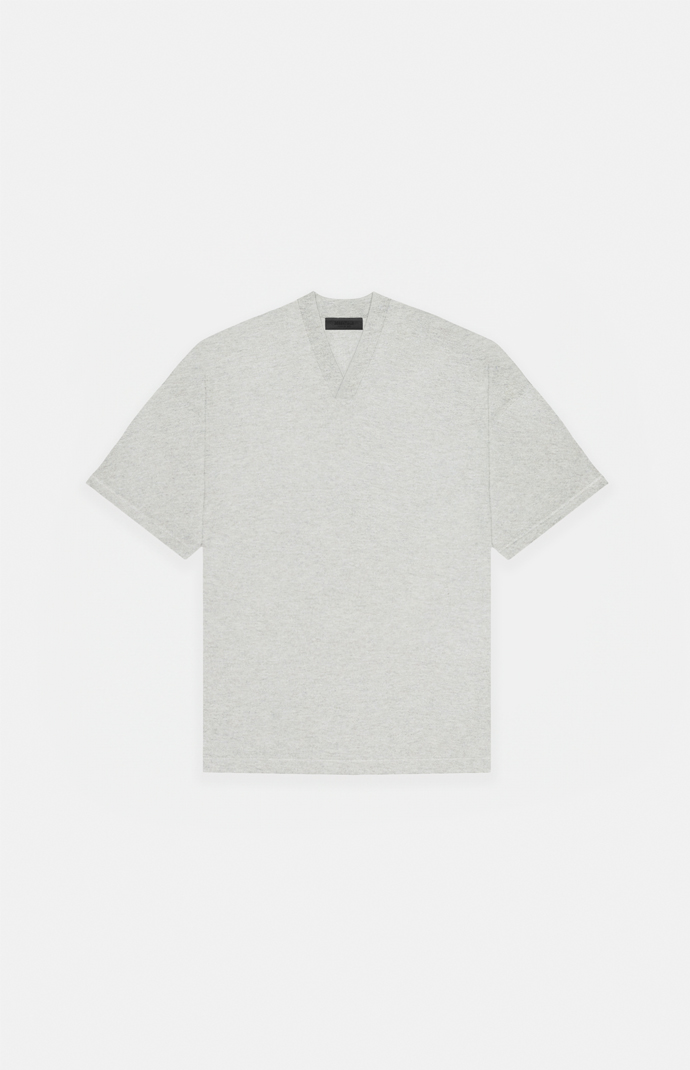 Kids Fear of God Essentials Light Heather Grey V-Neck T