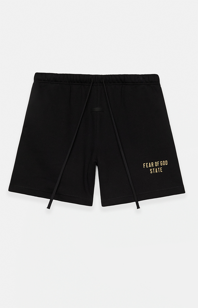 Fear of God Essentials Black Fleece Soccer Sweat Shorts PacSun